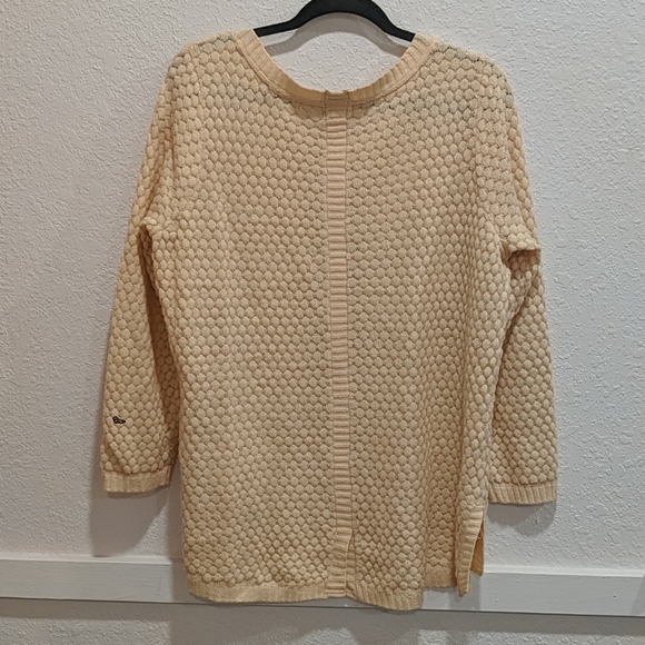 Peach color long sleeve shimmer thread sweater - Picture 4 of 4
